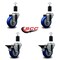 Service Caster 3.5'' Blue Poly Wheel Swivel 1-1/2'' Expanding Stem Caster Set 2 Brakes, 4PK SCC-EX20S3514-PPUB-BLUE-2-PLB-2-112 - alternate 3